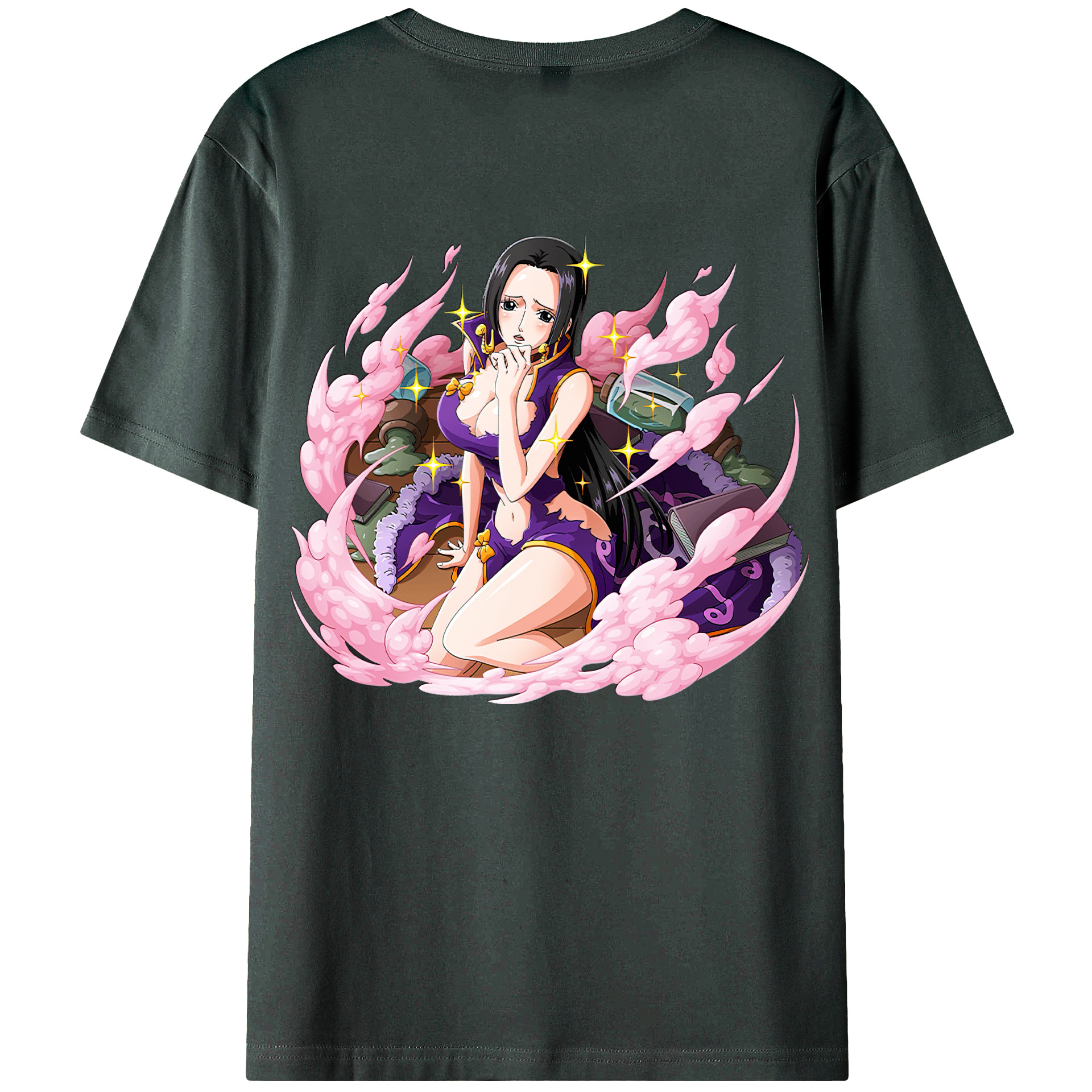 ワンピース ボア・ハンコック ONE PIECE Boa·Hancock 綿100％ メンズ半袖Tシャツ（バックプリント） 通気性